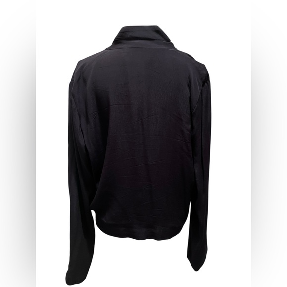 Anthropologie Ett Twa Black Summer Wrap Blazer sz 14 - Picture 4 of 8